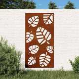 Vidaxxl Wanddekoration Gartenblattdesign 105x55 cm Cortenstahl