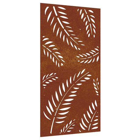 Vidaxxl Wanddekoration Gartenblattdesign 105x55 cm Cortenstahl