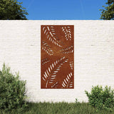 Vidaxxl Wanddekoration Gartenblattdesign 105x55 cm Cortenstahl
