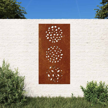 Vidaxxl Wanddekoration Gartenblattdesign 105x55 cm Cortenstahl