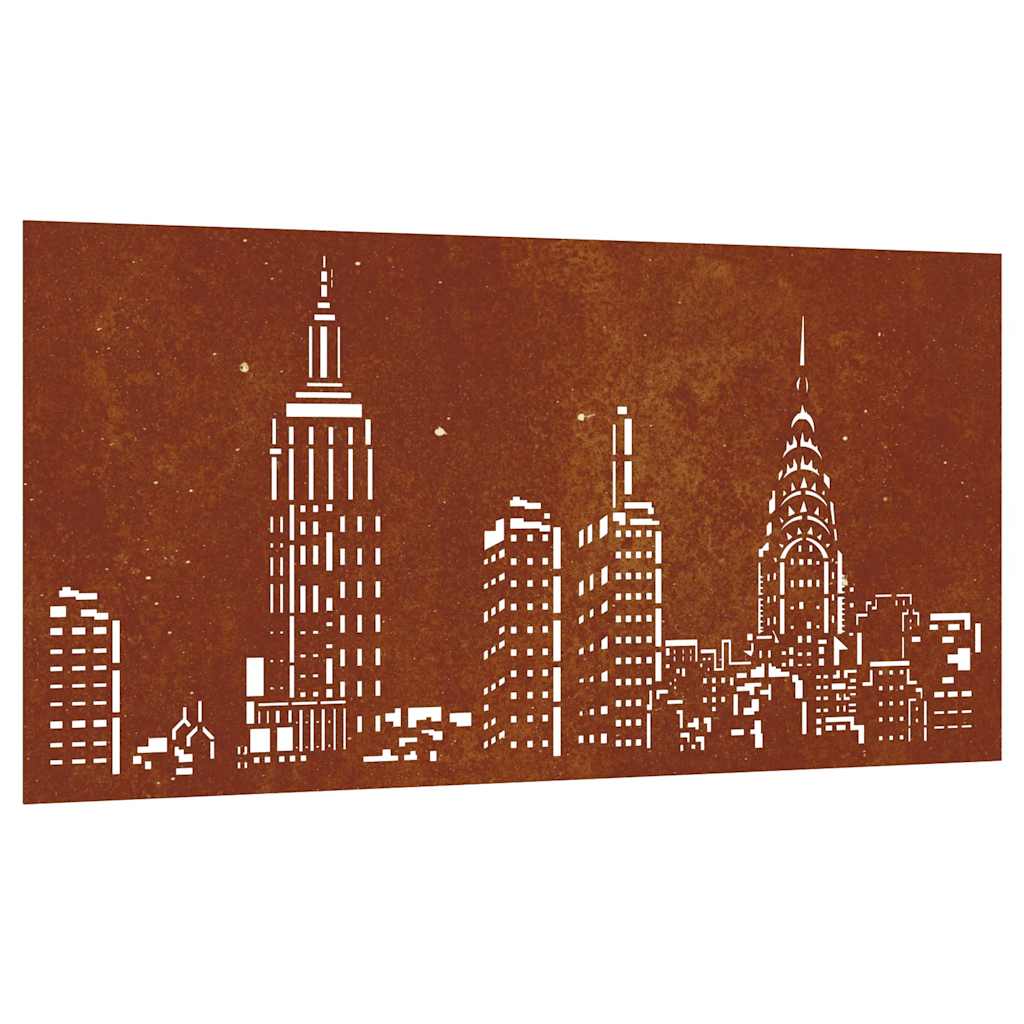 Vidaxxl Wanddekoration Garten Skyline Design 105x55 cm Cortenstahl