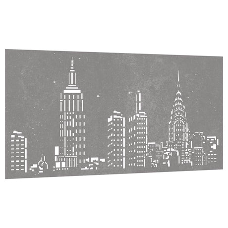 Vidaxxl Wanddekoration Garten Skyline Design 105x55 cm Cortenstahl