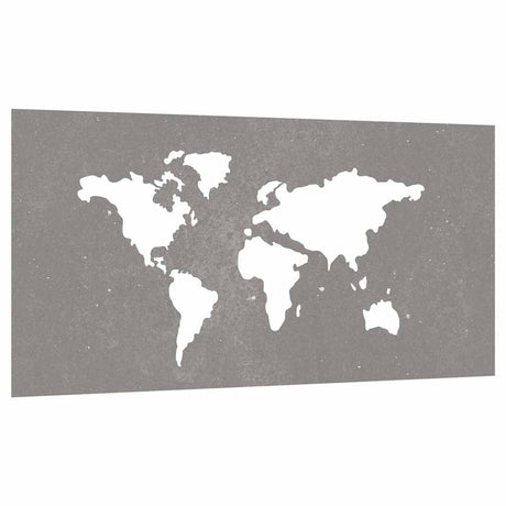 Vidaxxl Wanddekoration Garten Weltkarte Design 105x55 cm Cortenstahl