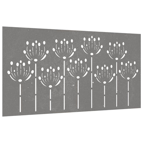 VidaXL Wanddekoration Gartenblumendesign 105x55 cm Cortenstahl