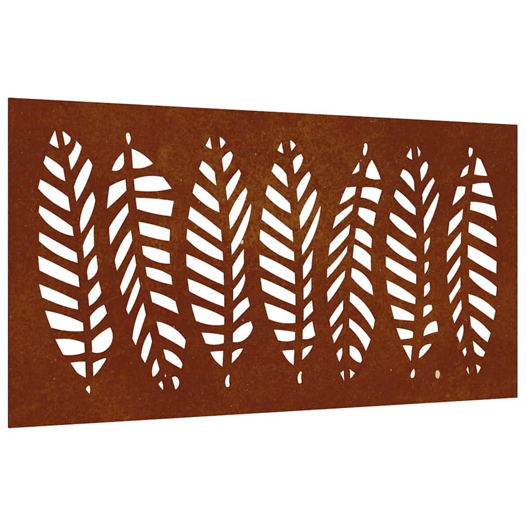Vidaxxl Wanddekoration Gartenblattdesign 105x55 cm Cortenstahl