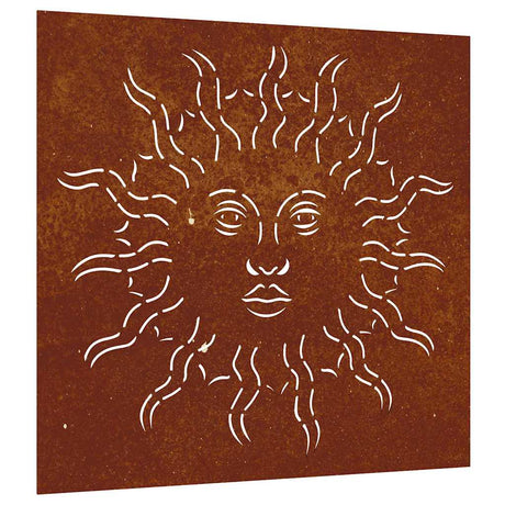 VidaXL Wanddekoration Gartensonnendesign 55x55 cm Cortenstahl