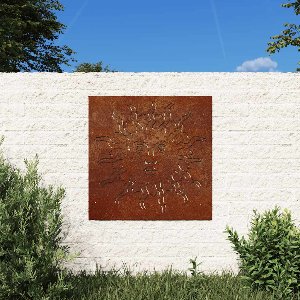 VidaXL Wanddekoration Gartensonnendesign 55x55 cm Cortenstahl