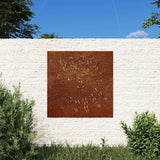 VidaXL Wanddekoration Gartensonnendesign 55x55 cm Cortenstahl