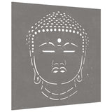 Vidaxxl Wanddekoration Garten Buddha Kopf Design 55x55 cm Cortenstahl