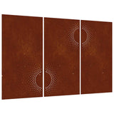VidaXL Wanddekoration Garten 3 Stk. Sonnendesign 105x55 cm Cortenstahl
