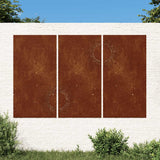 VidaXL Wanddekoration Garten 3 Stk. Sonnendesign 105x55 cm Cortenstahl