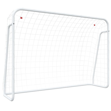 Vidaxx Fußballtor mit Netz 214x75x152 cm Stahl und Polyester weiß
