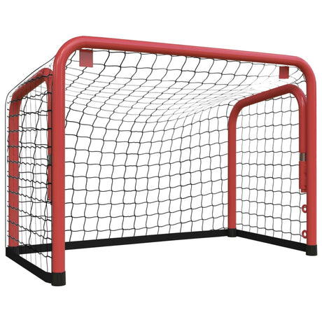 Vidaxx Hockeytor mit Netz 68x32x47 cm aus Stahl und Polyester in Rot und Schwarz