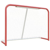 Vidaxx Hockeytor mit Netz 153x60x118 cm, Stahl und Polyester, rot und weiß