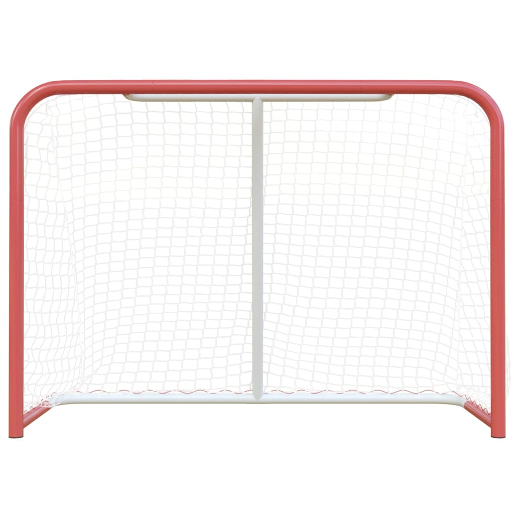 Vidaxx Hockeytor mit Netz 153x60x118 cm, Stahl und Polyester, rot und weiß