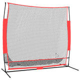 Vidaxl Baseball Net tragbar 215x107x216 cm Polyester schwarz und rot