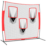 Vidaxl Baseball Net tragbar 183x105x183 cm Polyester schwarz und rot