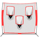 Vidaxl Baseball Net tragbar 183x105x183 cm Polyester schwarz und rot