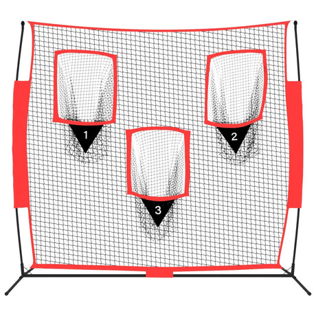 Vidaxl Baseball Net tragbar 183x105x183 cm Polyester schwarz und rot