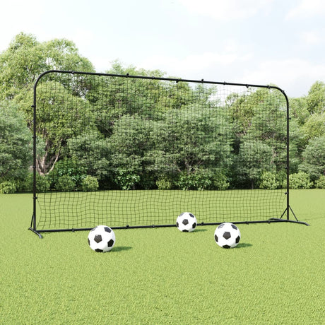 VidaXL Fußball-Rebounder 366x90x183 cm HDPE schwarz