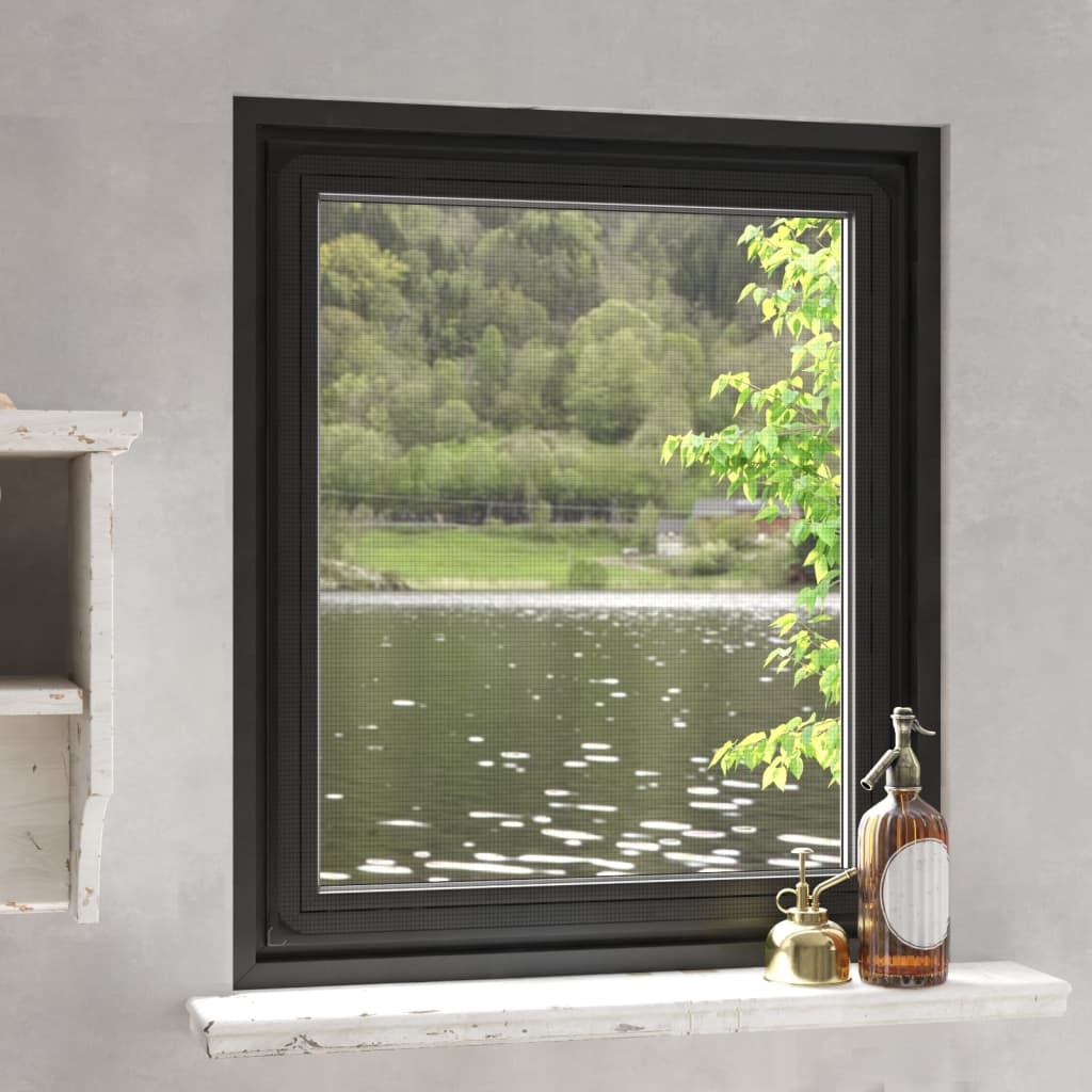 Vidaxx Insektenschutz für Fenster magnetisch 100x120 cm Anthrazit