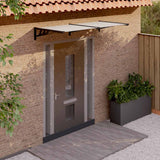 Vidaxx Türvordach 199x90 cm Polycarbonat schwarz und transparent
