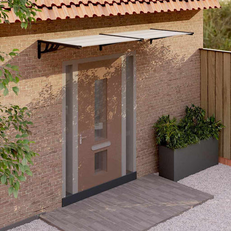 Vidaxx Türvordach 239x90 cm Polycarbonat schwarz und transparent