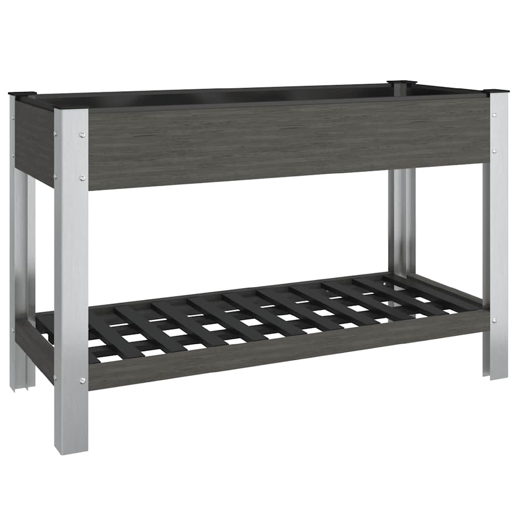 Vidaxx Pflanzgefäß erhöht mit Regal 120x50x75 cm hkc grau