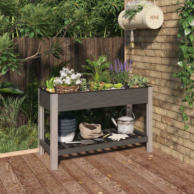 Vidaxx Pflanzgefäß erhöht mit Regal 120x50x75 cm hkc grau