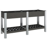 Vidaxx Pflanzgefäß erhöht mit Regal 150x50x75 cm hkc grau