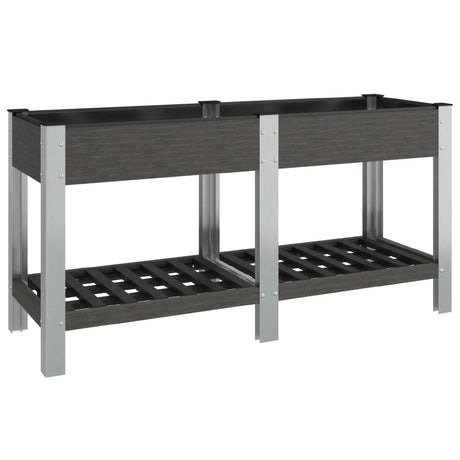 Vidaxx Pflanzgefäß erhöht mit Regal 150x50x75 cm hkc grau