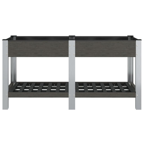 Vidaxx Pflanzgefäß erhöht mit Regal 150x50x75 cm hkc grau