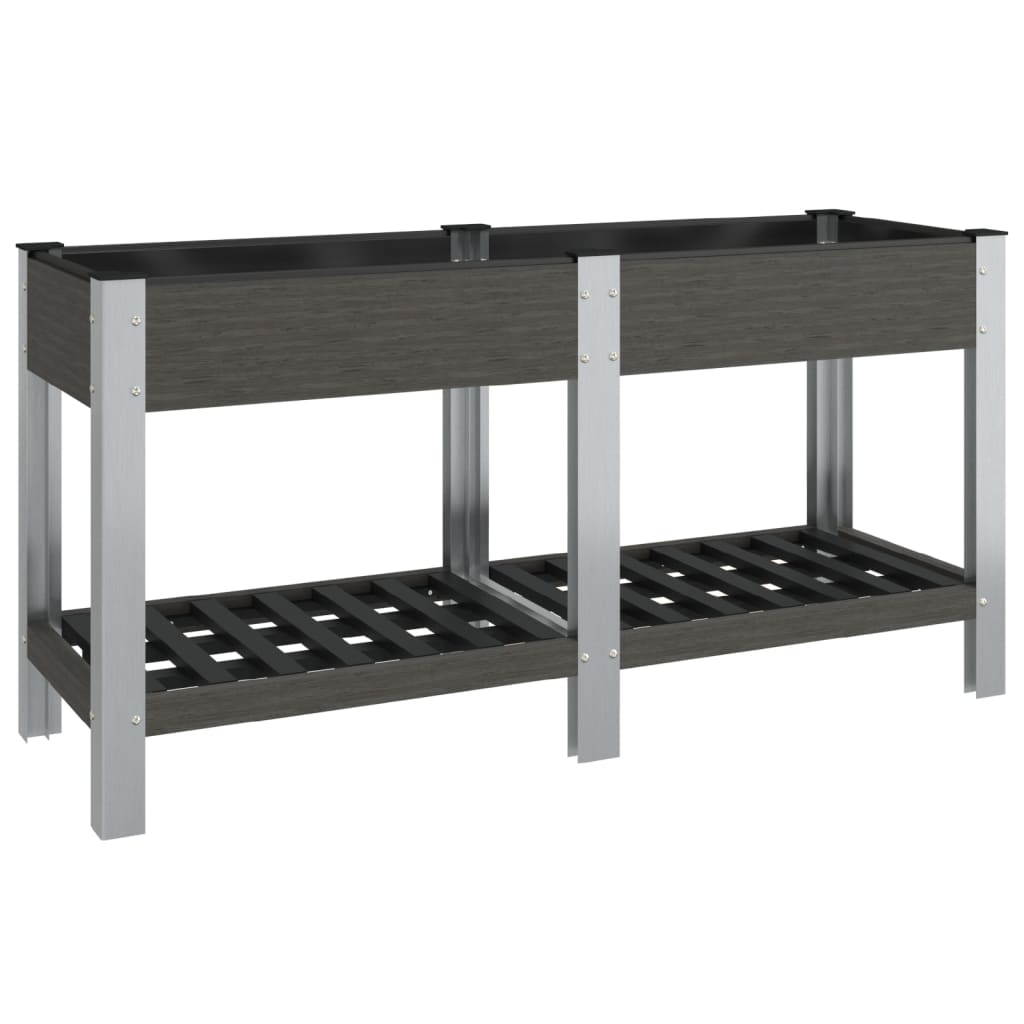 Vidaxx Pflanzgefäß erhöht mit Regal 175x50x75 cm hkc grau