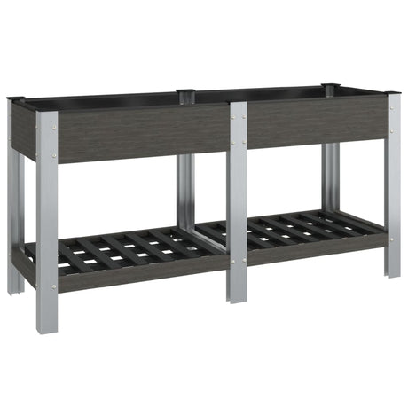 Vidaxx Pflanzgefäß erhöht mit Regal 175x50x75 cm hkc grau