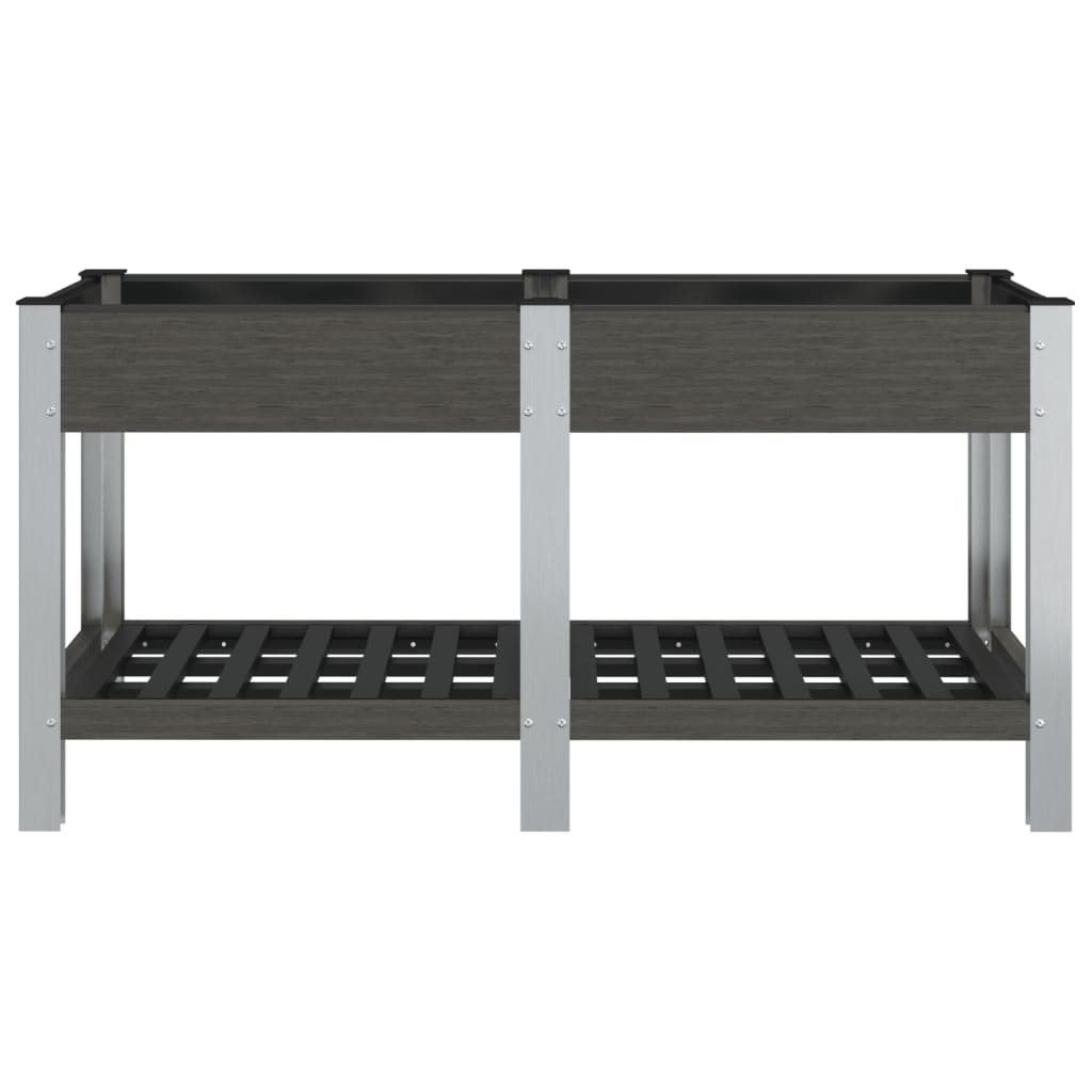 Vidaxx Pflanzgefäß erhöht mit Regal 175x50x75 cm hkc grau