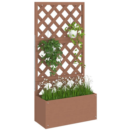 Vidaxl plantenbak met latwerk 65x33x135 cm hkc bruin