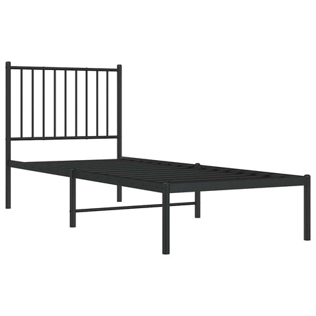 Vidaxl bedframe met hoofdbord metaal zwart 80x200 cm