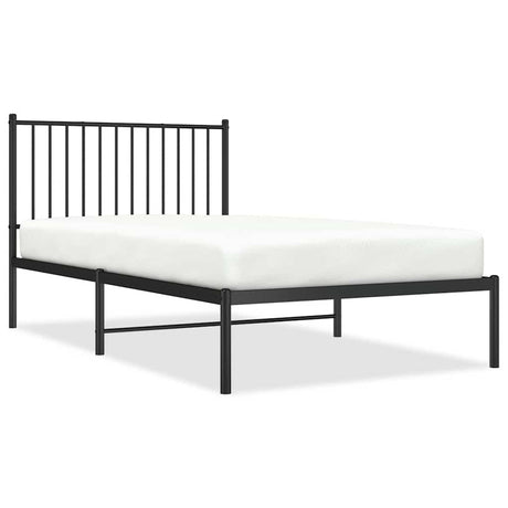 Vidaxl bedframe met hoofdbord metaal zwart 100x190 cm