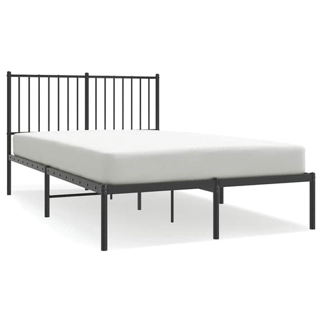 Vidaxl bedframe met hoofdbord metaal zwart 120x190 cm