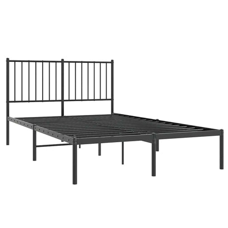 Vidaxl bedframe met hoofdbord metaal zwart 120x200 cm