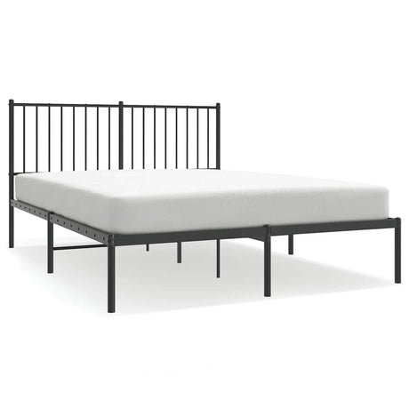 Vidaxl bedframe met hoofdbord metaal zwart 135x190 cm