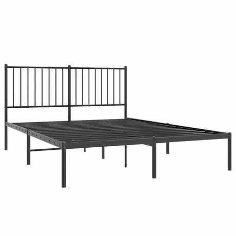 Vidaxl bedframe met hoofdbord metaal zwart 140x200 cm