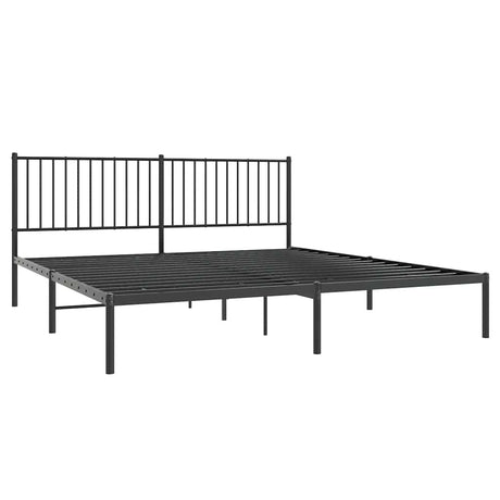 Vidaxl bedframe met hoofdbord metaal zwart 180x200 cm