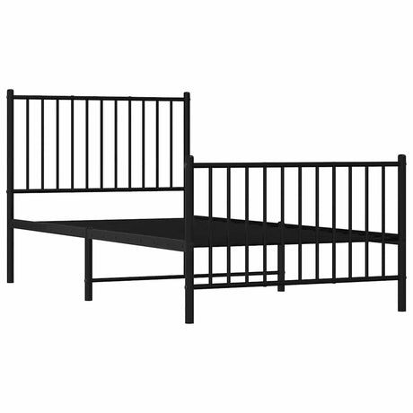 Vidaxl bedframe met hoofd- en voeteneinde metaal zwart 90x190 cm