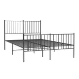 Vidaxl bedframe met hoofd- en voeteneinde metaal zwart 140x190 cm