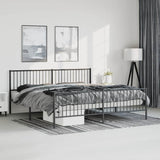 Vidaxl bedframe met hoofd- en voeteneinde metaal zwart 193x203 cm