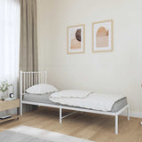 Vidaxl bedframe met hoofdbord zonder matras metaal wit 75x190 cm