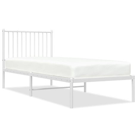 Vidaxl bedframe met hoofdbord metaal wit 80x200 cm