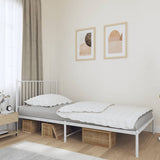Vidaxl bedframe met hoofdbord metaal wit 107x203 cm