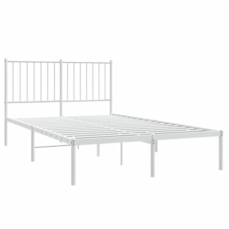 Vidaxl bedframe met hoofdbord metaal wit 120x200 cm